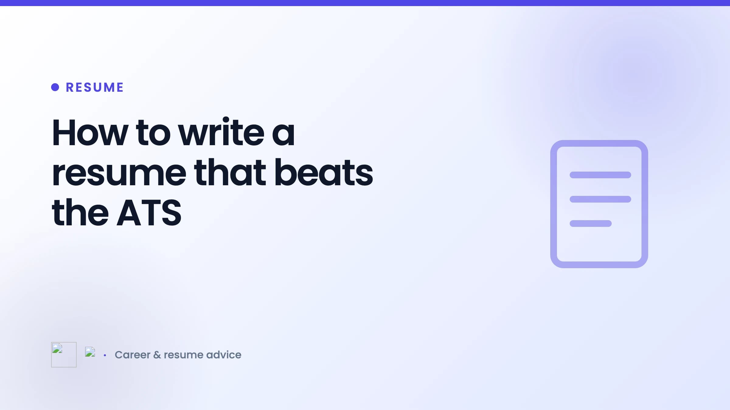 How to write a resume that beats the ATS