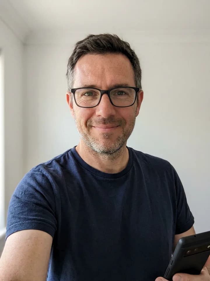Input selfie of an AI-generated sample person