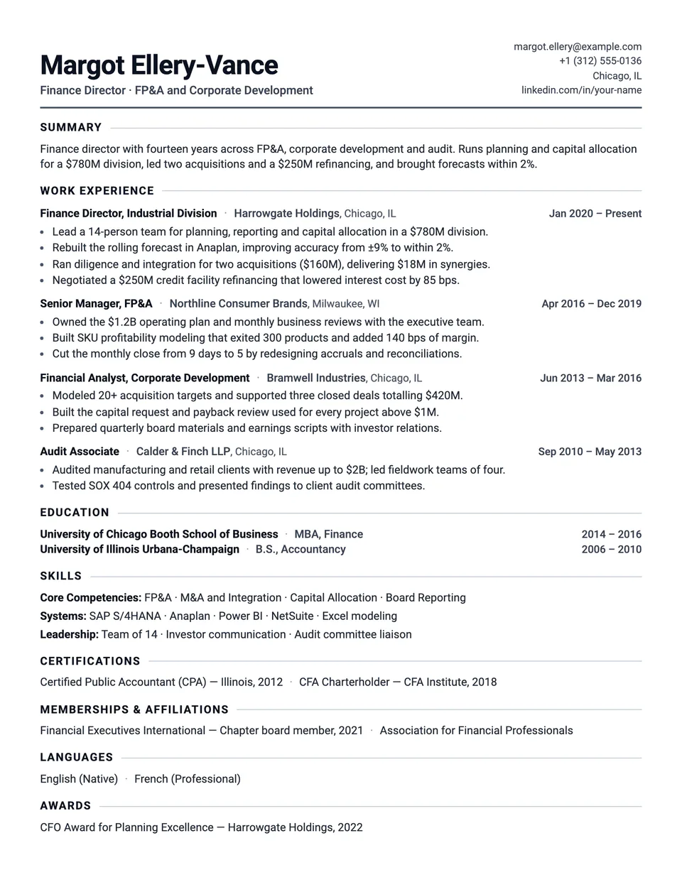 Preview of the Tempo resume template